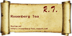 Rosenberg Tea névjegykártya